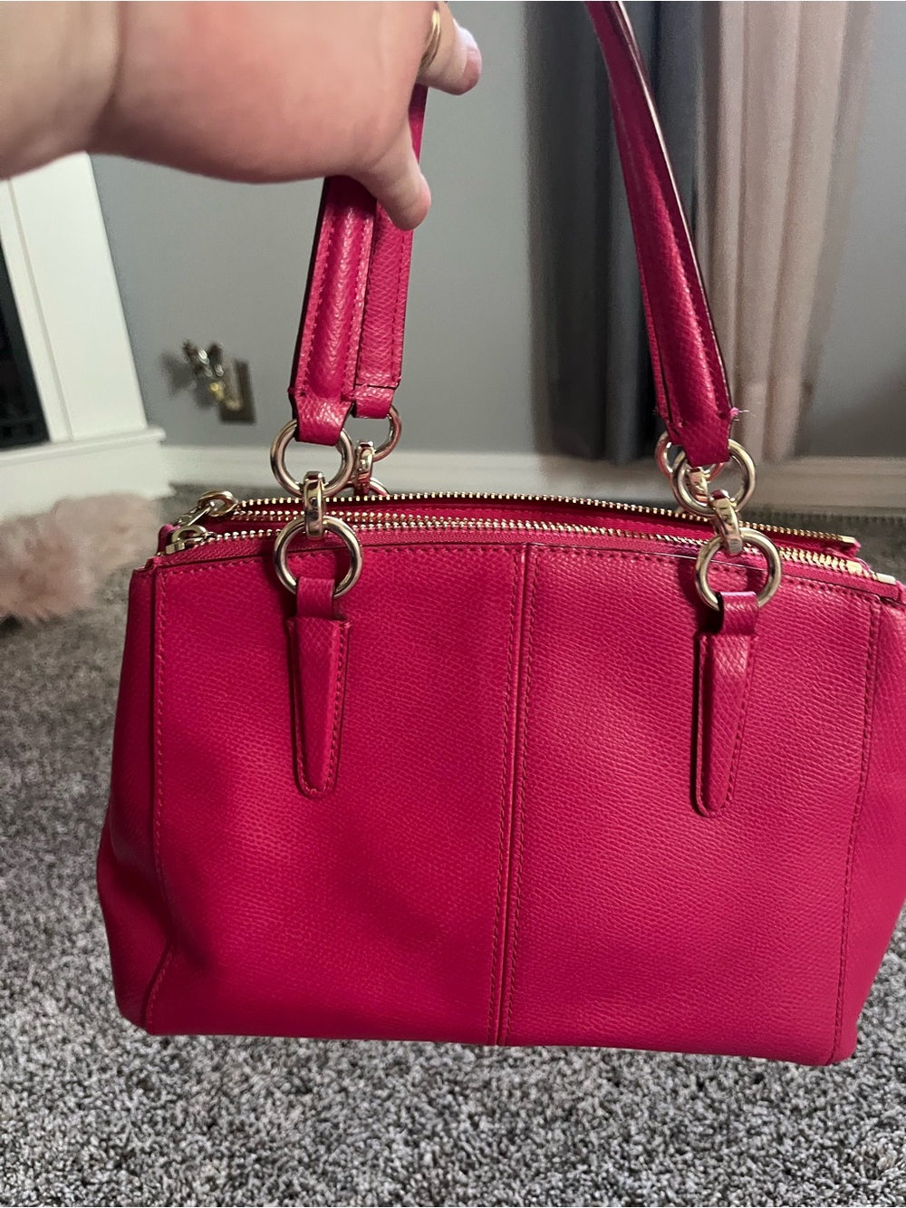 Coach Christie Mini Carryall Hot Pink Coach Crossbody Satchel - Picture 14 of 16